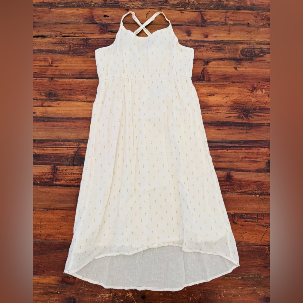 Charming White and Gold Dot Dress